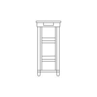 Table line art on a white background vector