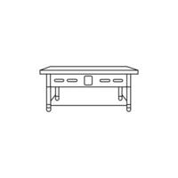 Table line art on a white background vector