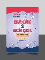 Back to school poster Design template vector
