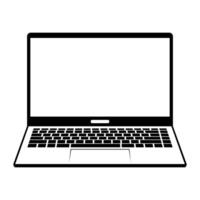 Laptop with copy space on screen. Cipart isolated on white. vector