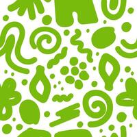 seamless colorful pattern with green shapes and spots. texture art vector