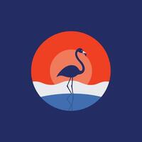 Illustration of Standing Flamingo vector
