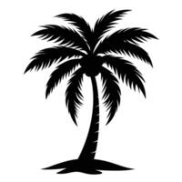 Silhouette Palm Tree Illustration Isolated on White Background vector