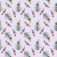 feathers seamless pattern vector