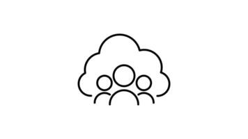 Computing data and File storage outline icon animation. transparent background video