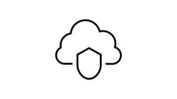 digital transformation outline icon animation. transparent background video