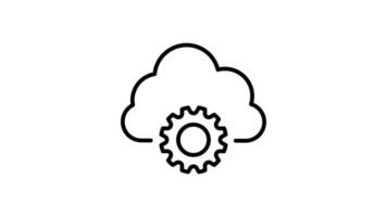 digital transformation outline icon animation. transparent background video