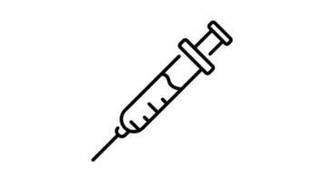 Animated injection syringe icon in outline style video