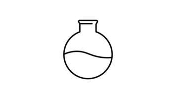 Animated Science laboratory icon in outline style video