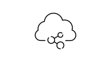 Computing data and File storage outline icon animation. transparent background video