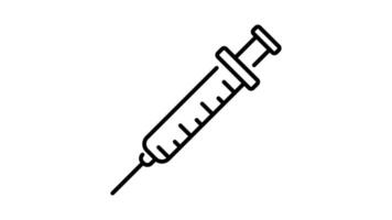 Animated injection syringe icon in outline style video