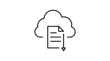 Computing data and File storage outline icon animation. transparent background video