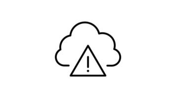 digital transformation outline icon animation. transparent background video