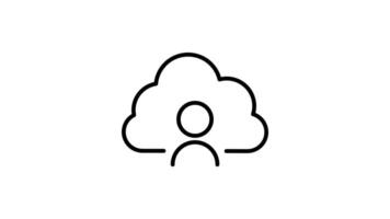 Computing data and File storage outline icon animation. transparent background video