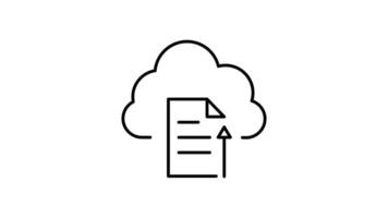 Computing data and File storage outline icon animation. transparent background video