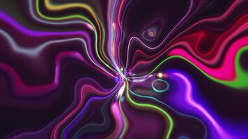 Colorful abstract liquid motion light effect animation. Swirls of glowing neon light beams. This trippy swirling psychedelic background is full HD and looping. video