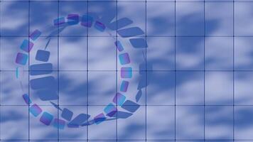 Floating Squares A Dance of Shadows and Light on a Tiled Blue Canvas video
