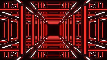 Red and White Movement Through Neon Frame Background VJ Loop in 4K video