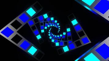 Blau und cyan schleppend Blitz Spiral- Tunnel Hintergrund vj Schleife im 4k video