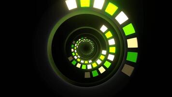 Yellow and Light Green Neon Slow Strobe Rings Background VJ Loop in 4K video