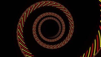 vermelho e amarelo abstrato espiral comovente fundo vj ciclo dentro 4k video