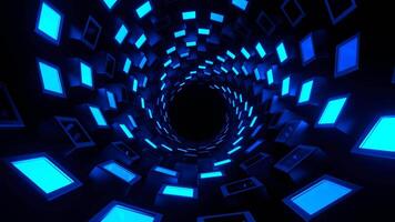 Blue Slowed Rotation Strobe Tunnel Background VJ Loop in 4K video