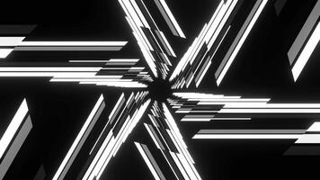 White Hexagonal Neon Line Moving Lighting Background VJ Loop in 4K video