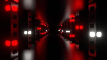 Red and White Return Movement Along Strobe Corridor Background VJ Loop in 4K video