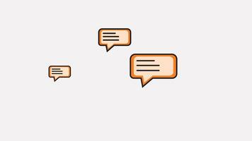 Animated Of Close up of a speech bubble with circle around it. Suitable for presentations, social media posts, and communicationthemed designs. video