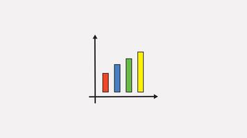 Animated of Close up bar chart arrow pointing up, ideal for business presentations, financial reports, stock market analysis, success concept design. video