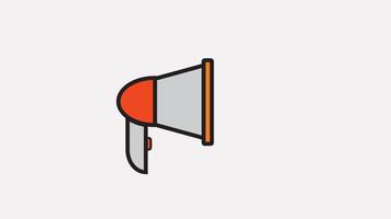 Animated of Drawing of a red and gray megaphone, perfect for promotional materials, announcements, events, and communicationrelated designs. Suitable for marketing projects. video