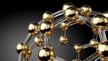 Rotating Fullerene Carbon Molecule, Wireframe Structure video