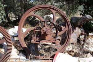 Trolley wheel for transporting heavy loads. photo