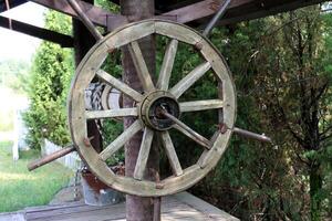Trolley wheel for transporting heavy loads. photo