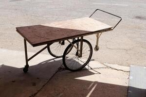 Trolley wheel for transporting heavy loads. photo
