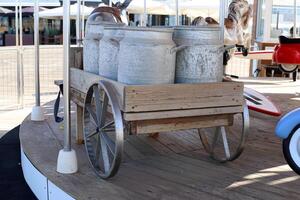 Trolley wheel for transporting heavy loads. photo