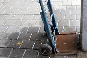 Trolley wheel for transporting heavy loads. photo