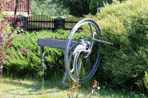Trolley wheel for transporting heavy loads. photo