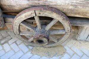 Trolley wheel for transporting heavy loads. photo