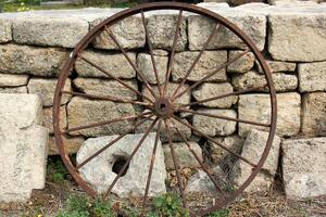 Trolley wheel for transporting heavy loads. photo