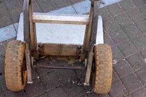 Trolley wheel for transporting heavy loads. photo