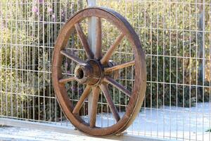 Trolley wheel for transporting heavy loads. photo