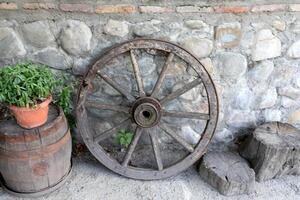 Trolley wheel for transporting heavy loads. photo