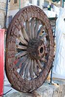 Trolley wheel for transporting heavy loads. photo