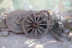 Trolley wheel for transporting heavy loads. photo