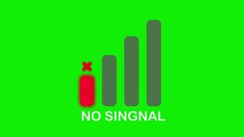 mobile network no signal indicator blinking animation green screen 4k video