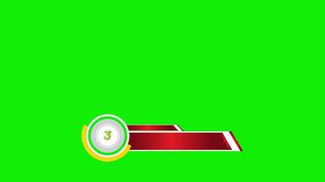 lower thirds with countup timer animation blank text label green screen 4k video