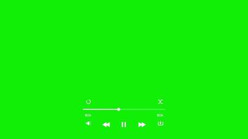 animated music player with download sound loop reload icon 4k green screen video