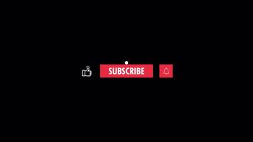Youtube like, notification bell and subscribe animation on a transparent bakcground video
