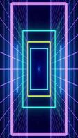 Retro style 80s Sci-Fi background vertical. Futuristic with laser grid. Digital cyber surface style of the 1980s. video